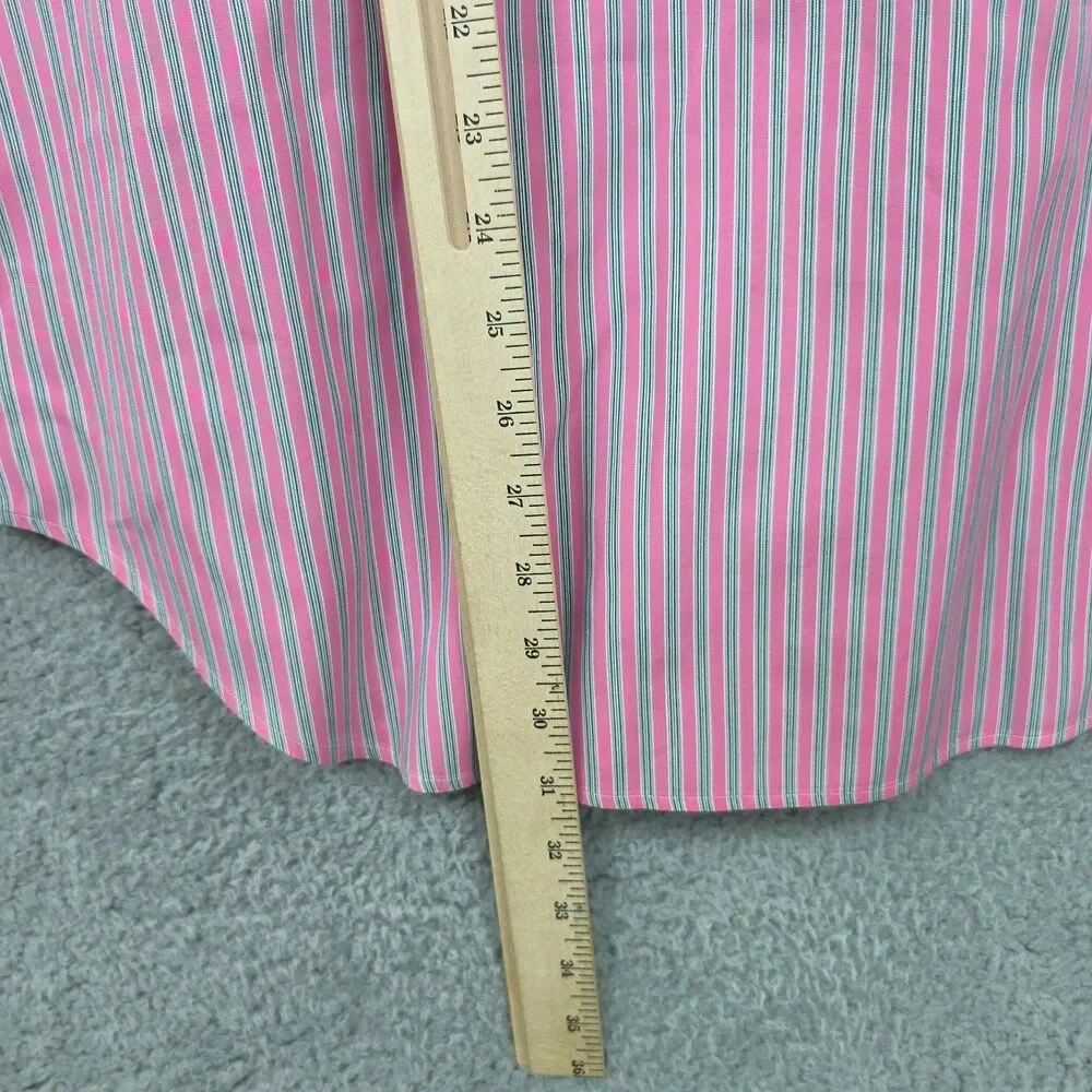 Vtg Polo Ralph Lauren Regent Shirt Men's 16 32/33 Pink Striped Long Sleeve